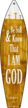Picture of Smart Blonde SB-174 I Am God Psalm 46isto10 Novelty Surfboard - 17 x 4.5 in.
