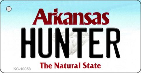 KC-10058 Hunter Arkansas State License Plate Key Chain - 1.5 x 3 in.