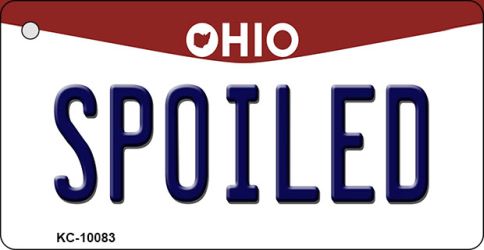 KC-10083 Spoiled Ohio State License Plate Key Chain - 1.5 x 3 in.