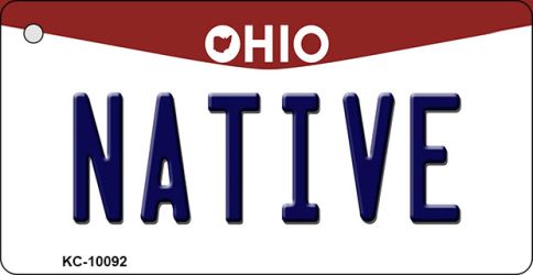 KC-10092 Native Ohio State License Plate Key Chain - 1.5 x 3 in.