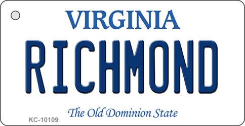 KC-10109 Richmond Virginia State License Plate Key Chain - 1.5 x 3 in.