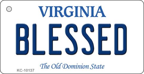 KC-10137 Blessed Virginia State License Plate Key Chain - 1.5 x 3 in.