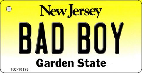 KC-10178 Bad Boy New Jersey State License Plate Key Chain - 1.5 x 3 in.
