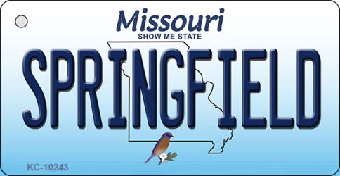 KC-10243 Springfield Missouri State License Plate Key Chain - 1.5 x 3 in.
