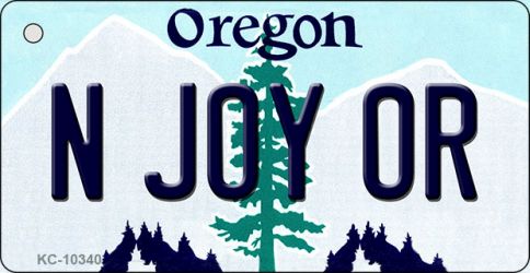 KC-10340 N Joy OR Oregon State License Plate Key Chain - 1.5 x 3 in.