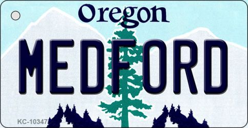 KC-10347 Medford Oregon State License Plate Key Chain - 1.5 x 3 in.