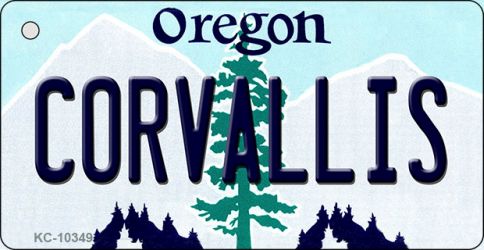 KC-10349 Coroallis Oregon State License Plate Key Chain - 1.5 x 3 in.