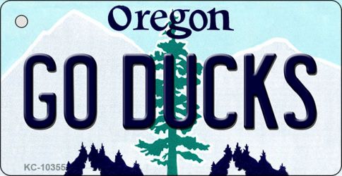KC-10355 Go Ducks Oregon State License Plate Key Chain - 1.5 x 3 in.