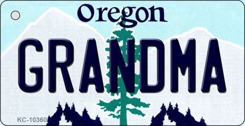 KC-10360 Grandma Oregon State License Plate Key Chain - 1.5 x 3 in.