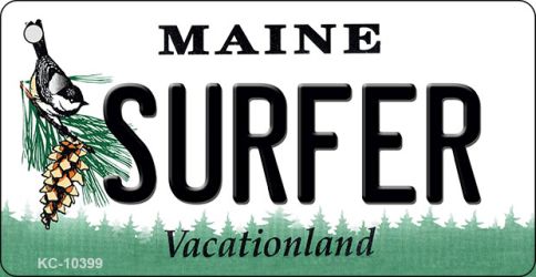 KC-10399 Surfer Maine State License Plate Key Chain - 1.5 x 3 in.