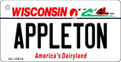 KC-10614 Appleton Wisconsin License Plate Novelty Key Chain - 1.5 x 3 in.