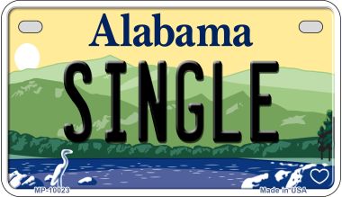 Single Alabama Novelty Metal Motorcycle Plate MP-10023