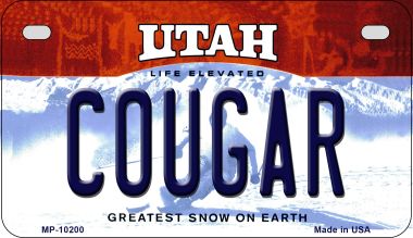 Cougar Utah Novelty Metal Motorcycle Plate MP-10200