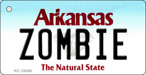 KC-10046 Zombie Arkansas State License Plate Key Chain - 1.5 x 3 in.