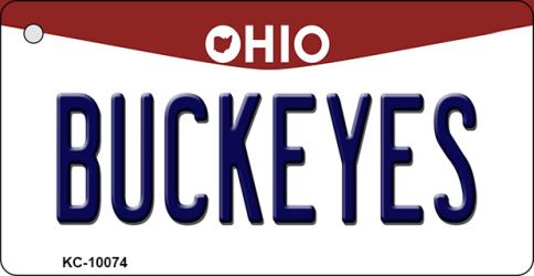 KC-10074 Buckeyes Ohio State License Plate Key Chain - 1.5 x 3 in.