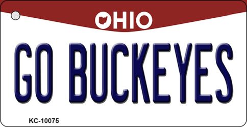 Go Buckeyes Ohio State License Plate Key Chain - 1.5 x 3 in.