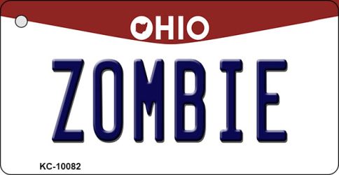 KC-10082 Zombie Ohio State License Plate Key Chain - 1.5 x 3 in.
