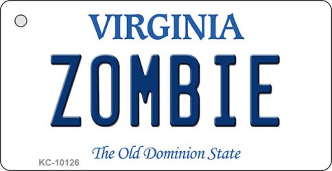 KC-10126 Zombie Virginia State License Plate Key Chain - 1.5 x 3 in.