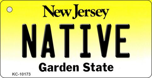 KC-10173 Native New Jersey State License Plate Key Chain - 1.5 x 3 in.