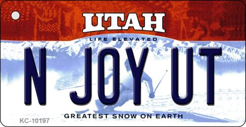 KC-10197 N Joy UT Utah State License Plate Key Chain - 1.5 x 3 in.