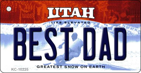 KC-10225 Best Dad Utah State License Plate Key Chain - 1.5 x 3 in.
