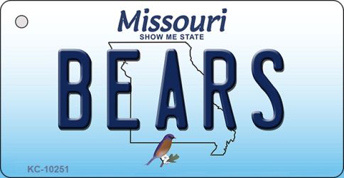 KC-10251 Bears Missouri State License Plate Key Chain - 1.5 x 3 in.