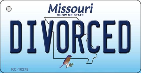 KC-10278 Divorced Missouri State License Plate Key Chain - 1.5 x 3 in.