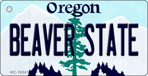KC-10341 Beaver State Oregon State License Plate Key Chain - 1.5 x 3 in.