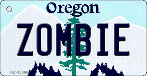 KC-10366 Zombie Oregon State License Plate Key Chain - 1.5 x 3 in.