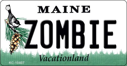KC-10407 Zombie Maine State License Plate Key Chain - 1.5 x 3 in.