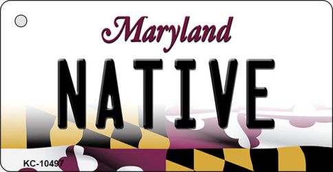 KC-10497 Native Maryland State License Plate Key Chain - 3.5 x 2 in.