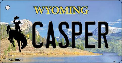 KC-10518 Casper Wyoming State License Plate Key Chain - 3.5 x 2 in.