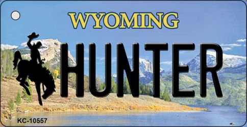KC-10557 Hunter Wyoming State License Plate Key Chain - 3.5 x 2 in.