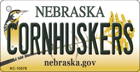 KC-10579 Cornhuskers Nebraska State License Plate Novelty Key Chain - 1.5 x 3 in.