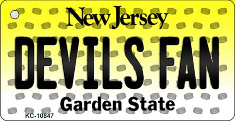 KC-10847 Devils Fan New Jersey State License Plate Key Chain - 1.5 x 3 in.