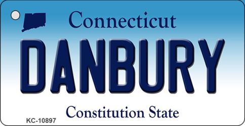 KC-10897 Danbury Connecticut State License Plate Key Chain - 1.5 x 3 in.