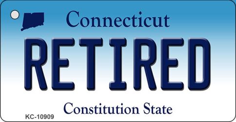 KC-10909 Retired Connecticut State License Plate Key Chain - 1.5 x 3 in.