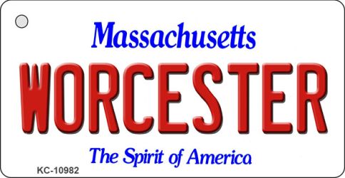 KC-10982 Worcester Massachusetts State License Plate Key Chain - 1.5 x 3 in.