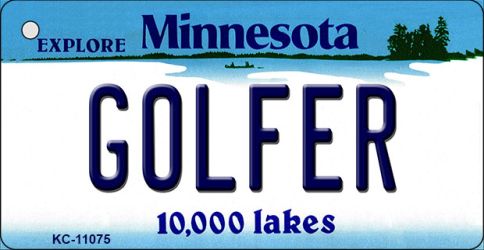 KC-11075 Golfer Minnesota State License Plate Novelty Key Chain - 1.5 x 3 in.