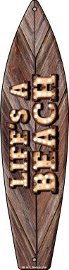 Picture of Smart Blonde SB-167 Lifes A Beach Bulb Lettering Novelty Surfboard - 17 x 4.5 in.