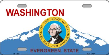 LP-11683 6 x 12 in. Washington Seal & State Background Novelty License Plate