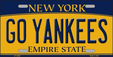 LP-12209 6 x 12 in. Go Yankees New York Novelty Metal License Plate -  Smart Blonde