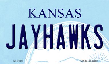 M-6605 3.5 x 2 in. Jayhawks Kansas State License Plate Novelty Magnet