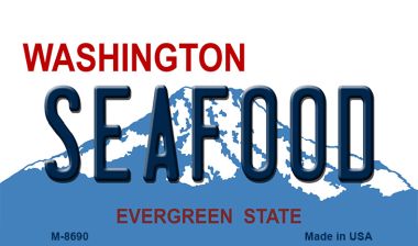 M-8690 3.5 x 2 in. Seafood Washington State License Plate Magnet