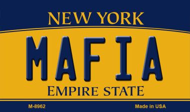 M-8962 3.5 x 2 in. Mafia New York State License Plate Magnet