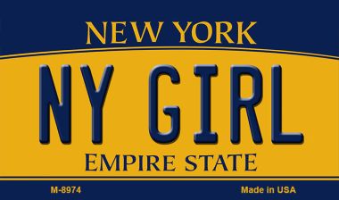 M-8974 3.5 x 2 in. NY Girl New York State License Plate Magnet