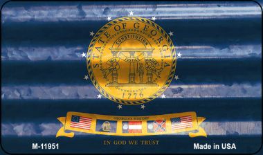M-11951 3.5 x 2 in. Georgia Corrugated Flag Novelty Magnet