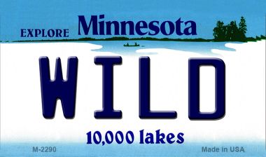 M-2290 3.5 x 2 in. Wild Minnesota State License Plate Magnet