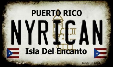 SMART BLONDE Nyrican Puerto Rico State License Plate Tag Magnet M-4342