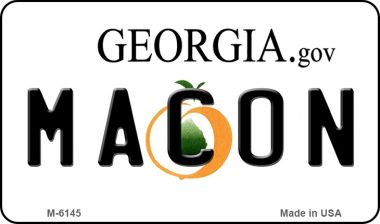 M-6145 3.5 x 2 in. Macon Georgia State License Plate Novelty Magnet
